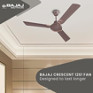 Bajaj Crescent 12S1 1200mm Choco Brown and Copper Ceiling Fan की तस्वीर