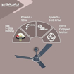 Picture of Bajaj Crescent 12S1 1200mm Marathan Blue and Chrome Ceiling Fan