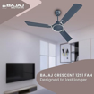 Picture of Bajaj Crescent 12S1 1200mm Marathan Blue and Chrome Ceiling Fan