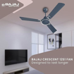 Bajaj Crescent 12S1 1200mm Marathan Blue and Chrome Ceiling Fan की तस्वीर