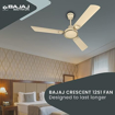 Picture of Bajaj Crescent 12S1 1200mm Ivory and Gold Ceiling Fan