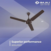 Picture of Bajaj Energos 26 1200mm (48 inch) Energy Efficient 5 Star Rated BLDC Ceiling Fan with Remote, Red Walnut