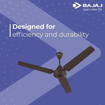 Picture of Bajaj Energos 26 1200mm (48 inch) Energy Efficient 5 Star Rated BLDC Ceiling Fan with Remote, Red Walnut