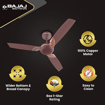 Picture of Bajaj Harrier NXG EE 1200 mm Walnut & Copper Ceiling Fan