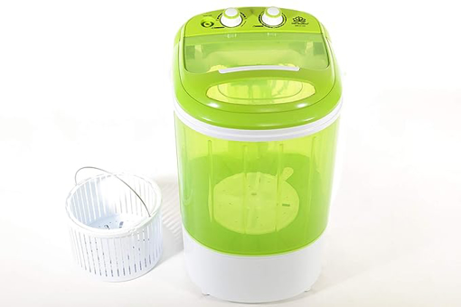 Picture of DMR Model No DMR 25-1208 Single Tub Top Load 2.5 kg Portable Mini Washing Machine with 1 kg Spin Dryer Basket (Green)