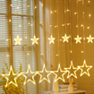 Picture of Stars LED Lights, Curtain Decorative Star Lights, Decoration Lights for Diwali Christmas Wedding String Fairy Lights Diwali Lights