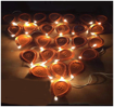 Deepak Diwali Light Brown Diya String Light Plastic Diya  LED Deepak Fairy String Series Lights for Diwali Home Decoration की तस्वीर