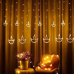 Picture of Diya/Diwali Light Curtain, Led String Lights with Pack of 5 Hanging Diyas, 8 Flashing Modes, Decoration, Prong Base