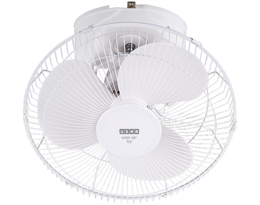Picture of USHA MIST AIR ICY ROTOCAB 1400 mm Silent Operation 3 Blade Wall Fan  (WHITE, Pack of 1)
