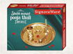 Picture of Signoraware Shubh Mangal Brass Pooja Thali Engraved with Diya, Agardan, Yachman, Ghanti Bell, Gilasiya (Set of 6 Pieces, Brass Glossy, Decorative Gifting Box Packed)