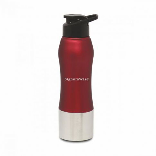 Picture of Signoraware - Oxy Dual Tone Steel Bottle 750 ml Sipper - Red