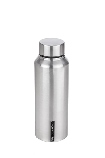 Picture of Signoraware Aqua Single Walled Stainless Steel Fridge Water Bottle Matt Finish, 500ml/30mm, Silver