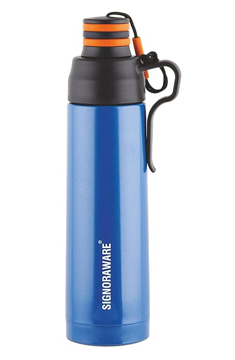 Signoraware Charger Shaker Bottle Stainless Steel, Set of 1, 500 ml, Silver
