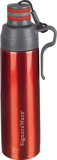 Signoraware Pebble Stainless Steel Vacuum Flask Bottle, 500ml, Red की तस्वीर