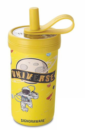 Signoraware Stainless Steel Doodles Kids Vacuum Insulated Flask Water Bottle/Sipper, 350 ML की तस्वीर