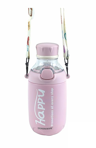 Picture of Signoraware Stainless Steel Hide n Seek Kids Vacuum Insulated Flask Water Bottle, 400 ML