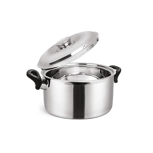 Signoraware Therma Casserole with Handles Straight Shape Insulated Stainless Steel, Insulated Thermal Serving Bowl, Elegant Hot Pot Food Warmer/Cooler for Long Duration, 1000ml, Set of 1, Silver की तस्वीर