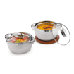 SignoraWare Royal Bliss Casserole Inside Steel with Glass Lid ( 1500ml+1500ml ) Set Of  2 की तस्वीर