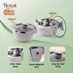 Picture of SignoraWare Royal Bliss Casserole Inside Steel with Glass Lid ( 1500ml+1500ml ) Set Of  2