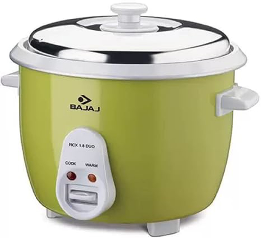 Picture of BAJAJ RCX DUO 1.8 Electric Rice Cooker (1.8 L, Green) (Steamer) Cooker