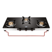 Jyoti 312 Black LC | Burner Glass Gas Stove | Toughened Glass Cooktop with 5 year Warranty on Glass | Brass Burners | Sleek Black Body की तस्वीर