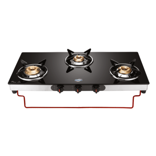 Picture of Jyoti 312 Black LC | Burner Glass Gas Stove | Toughened Glass Cooktop with 5 year Warranty on Glass | Brass Burners | Sleek Black Body