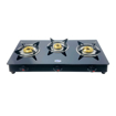 Picture of Jyoti 308 Black - 2G | 3 Burner Glass Gas Stove | Toughened Glass Cooktop  | Gas Saving Forged Brass Burners | Heavy Flame Guard Pan Supports | Compact Design