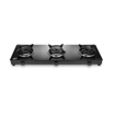 Jyoti 386 Linear 3D | 3 Burner Gas Stove with Spacious Design | Toughened Glass Cooktop with Gas Saving 3D Tornado Burners and Black SS Frame Base की तस्वीर