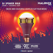 Picture of Halonix Prime DJ Speaker 9W Base-B22 Millions Color Smart Bluetooth led Bulb Pack of 1 (Clear & Powerful Bluetooth Speaker with Colorful Light)