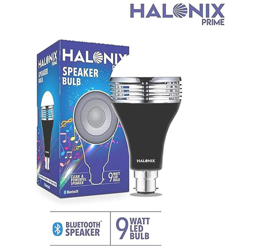 Picture of Halonix B22D 9-Watt LED Bluetooth Speaker Music Bulb (White and Yellow Light). No Cable-No Charging