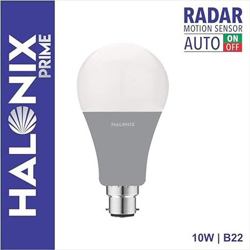 Picture of Halonix Radar Motion Sensor Led Bulb 10W(Auto On Auto Off, Pack of 1 Piece, B22)