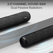 Picture of boAt Aavante bar 600 Bluetooth Soundbar with 25W RMS Signature Sound, 2.0 Channel with Dual Passive Radiators, Upto 7 Hours Playback & Multi Connectivity(Jade Black)