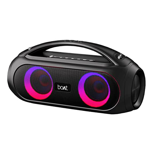 boAt Partypal 53 Portable Speaker with RGB LEDs and Mic for Calls 30 W Bluetooth Party Speaker (Midnight Black, Stereo Channel) की तस्वीर