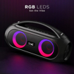 Picture of boAt Partypal 53 Portable Speaker with RGB LEDs and Mic for Calls 30 W Bluetooth Party Speaker (Midnight Black, Stereo Channel)