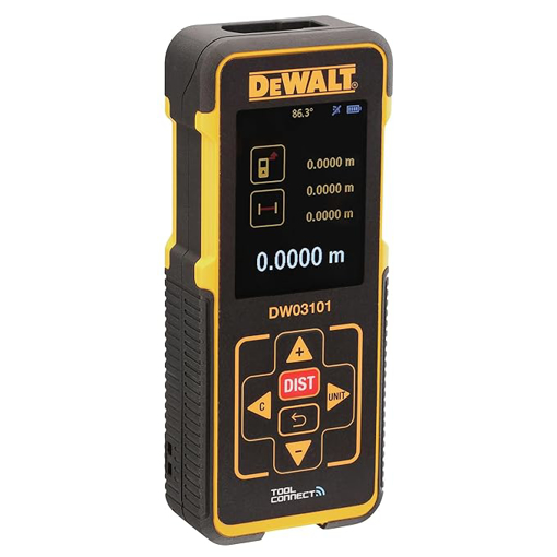 Picture of Stanley DEWALT DW03101-XJ 100 M Laser Distance Measurer for DistanceAreaPythagorasVolume Measurement with Colour Screen and Memory storage (330 Ft.)