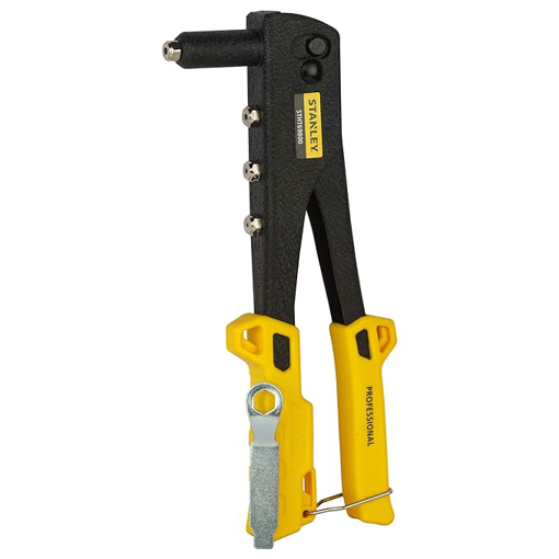 STANLEY STHT69800-8 Heavy Duty Riveter Set with 4 Nozzles & Anti-Corrosion Properties Ideal for Joining & Fabrication of Sheet Metals, Leather & Plastic Parts, YELLOW & BLACK की तस्वीर