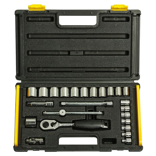 STANLEY 1-89-035 3/8'' SQ. Drive 6 Point Metric Socket Set 24-Pieces की तस्वीर