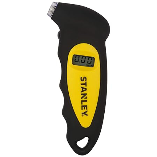 Picture of STANLEY STHT80874-0 Digital Tyre Pressure Gauge with Integrated LED Display for Accurate Pressure Readings for Cars and Bikes, 1 Year Warranty, YELLOW & BLACK