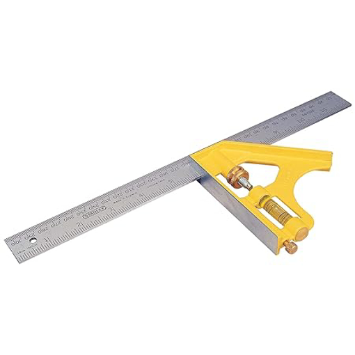 Picture of STANLEY 2-46-028 300mm Met Diecast Comb Square (Yellow and Silver)