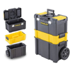 Picture of STANLEY STST1-80151 Organised Heavy-Duty Portable Stackable 3-in-1 Rolling Workshop with 7" Coated Wheels, 1 Year Warranty, YELLOW & BLACK