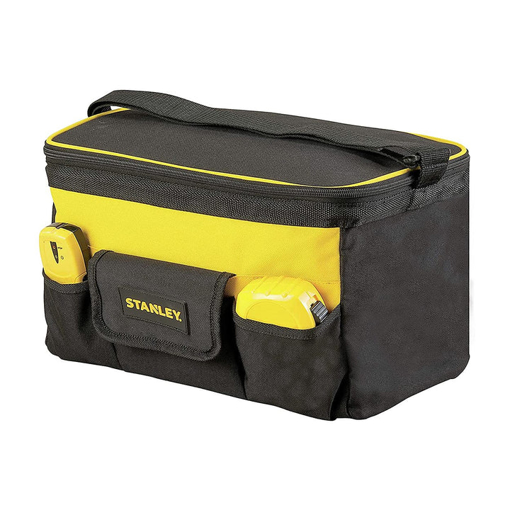 STANLEY STST1-73615 Polyester Tool Bag with Sleeve and Multiple Pockets & STANLEY STST512114 12'' Multipurpose Tools Storage Water Proof Open Mouth Bag (Yellow-Black) की तस्वीर