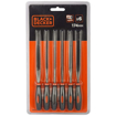 Stanley  BLACK+DECKER BDHT22148 174mm 6-Piece Steel Needle File Set for Cutting & Smootheing Out Surfaces Ideal for Wood, Metal, Plastic for Home & DIY Use, ORANGE & BLACK की तस्वीर