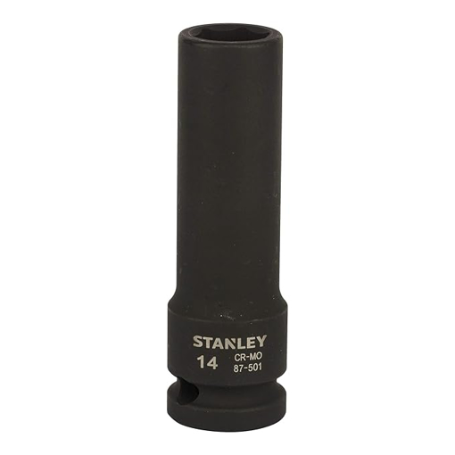 Picture of STANLEY STMT87501-8B Chrome-Molybdenum Steel Impact Deep Socket 1/2 inch 14 mm Black