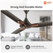 Picture of Orient Electric Jazz Trendz 1200mm Ceiling Fan | Decorative Ceiling Fan for Home with High-Air Delivery | Durable Copper Motor Bronze copper/White