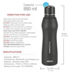 Milton Euroline Smart Stainless Steel Water Bottle, 880 ml, Black | Leak Proof | Easy Grip | Mobile Hydration System | Bluetooth Enabled | Smart Lid की तस्वीर