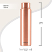 MILTON Copper Aqua 1000 Water Bottle, 950 ml, Copper | 100% Leak Proof | Office Bottle | Gym Bottle | Yoga Bottle | Home | Kitchen | Hiking | Treking Bottle | Travel Bottle की तस्वीर