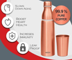Picture of MILTON Copper Combo 1000 Water Bottle, 890 ml, 1 Piece, Copper | Leak Proof | Office Bottle | Gym Bottle | Yoga Bottle | Home | Kitchen | Hiking | Treking Bottle | Travel Bottle