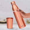 Picture of MILTON Copper Combo 1000 Water Bottle, 890 ml, 1 Piece, Copper | Leak Proof | Office Bottle | Gym Bottle | Yoga Bottle | Home | Kitchen | Hiking | Treking Bottle | Travel Bottle