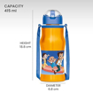 MILTON Sipmate 450 Chhota Bheem Stainless Steel Kids Water Bottle, 416 ml | Single walled | Leak Proof | Rust Proof | Easy to Carry | Sipper Bottle | School | Picnic | Travel की तस्वीर