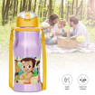 MILTON Sipmate 650 Chhota Bheem Stainless Steel Kids Water Bottle, 600 ml, Purple and Orange | Single walled | Leak Proof | Rust Proof | Easy to Carry | Sipper Bottle | School | Picnic | Travel की तस्वीर